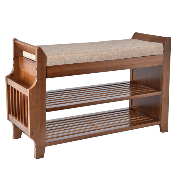 Millwood Pines Ragan Solid Wood Shoe Storage Bench & Reviews Wayfair